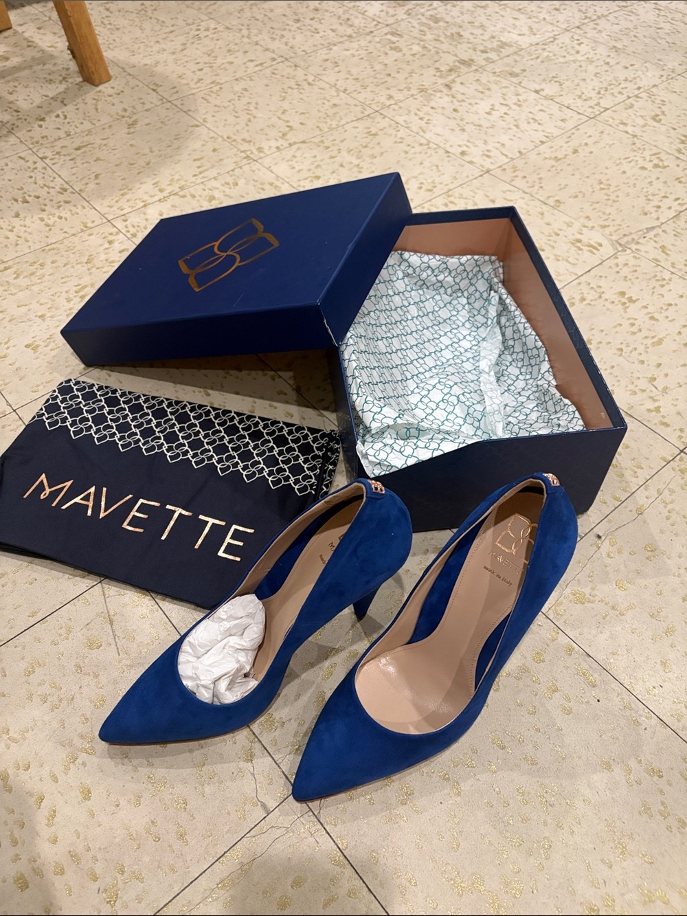 Mavette Madonna Pump Blue Suede EU 39